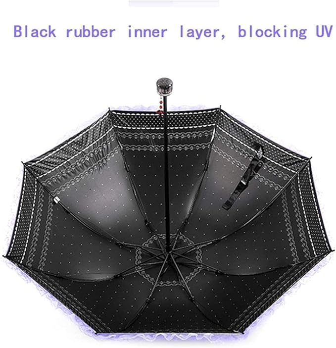 WANLIAN Folding umbrella Travel Umbrella Folding UV Resistance Lace Parasol Umbrella Sun Umbrella For Women Girls sunshades with lace decoration