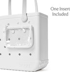 BOGG BAG Medium Tote – 15” x 12.5” x 5” – Durable, Washable, Tip-proof – Beach, Pool, Boat, Work, Sports (For Shore White)