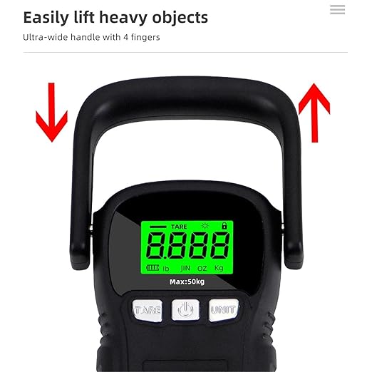 Luggage Weight Scale, Handheld Scale 50kg/5g Hanging Hook Digital Scale LCD Backlight Electronic Weighting for Travel Luggage Weighting,for Travel