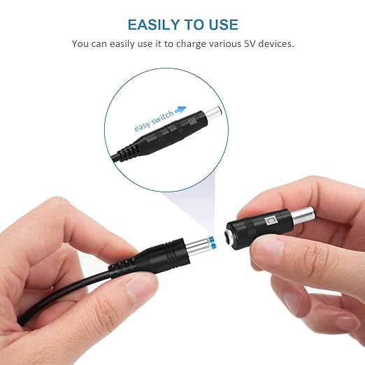 Powseed 5V Universal DC Power Cable, USB to DC Charging Cord with 13pcs Adapter Plugs for Webcam Router, Recorder, Bluetooth Speaker, Scanner, DVR, Hard Disk Box, USB-HUB etc.