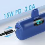 Feob Small Portable Charger for iPhone,Upgraded 5000mAh PD Fast Charging Power Bank,Mini Plug-in Battery Pack Backup foriPhone 14/14 Pro Max/13/13 Pro/12 Pro/11/XS/XR/X/8/7/6 etc-Blue(HX45X2)