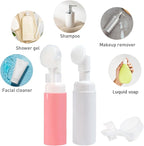HEYMKGO 5 Pack Travel Bottles Set - 3 Leak Proof Silicone Squeezable Containers for Toiletries,2 Pump Bottles, Conditioner, Shampoo, Face & Body Wash Accessories