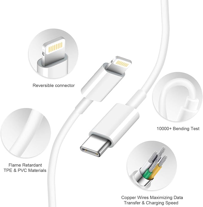 iPhone Charger Fast Charging USB C Charger Block Type C Charging iPad Chargers with 6FT C Chargers Cord Compatible with iPhone14/14 Pro Max/13/13Pro/12/12 Pro/11,iPad