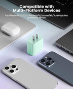 FEEL2NICE iPhone Charger Fast Charging 2 Pack Type C Wall Charger Block with 2 Pack [6FT&10FT] Long USB C to Lightning Cable for iPhone 14/13/12/12 Pro Max/11/Xs Max/XR/X,AirPods Pro,Green