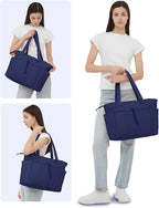 Wandering Nature Puffer Tote Bag with Cup Holder & Laptop Compartment & Trolley Sleeve for Travel, Work, Nurse, Women