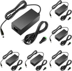 SHNITPWR 12V DC Power Supply 5A 60W AC/DC Adapter 100~240V AC to DC 12 Volt 5 Amp 4.7A 4.5A 4A 3.5A 3A Converter Transformer LED Driver 5.5x2.5mm for 12 Vdc LED Lights CCTV Camera LCD Monitor, 6-Pack