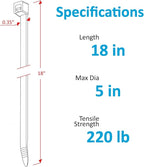 Large Zip Ties 18 inch, 50 Pack, Long Zip Ties Heavy Duty with 220 lb Tensile Strength, Big Cable Ties, Black, ANOSON