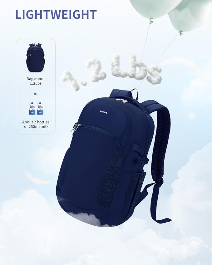 ECOHUB 17" Laptop Backpacks with Laptop Compartment Work Backpack Women Lightweight & Water Resistant Travel Backpack, Blue