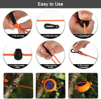 Retractable Camping Clothesline, Adjustable Travel Laundry Rope, Heavy Duty Washing Line with 20 Clothespins & 10 Stoppers for Indoor/Outdoor, Camping, Travel, Courtyard, 33ft (Blue)