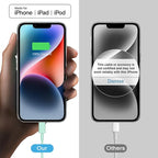 iPhone Fast Charger 3+3Pack 20W USB C Wall Charger with 6FT Fast Charging Cable Compatible with iPhone 14/13/12/11/Pro/Pro Max-Green