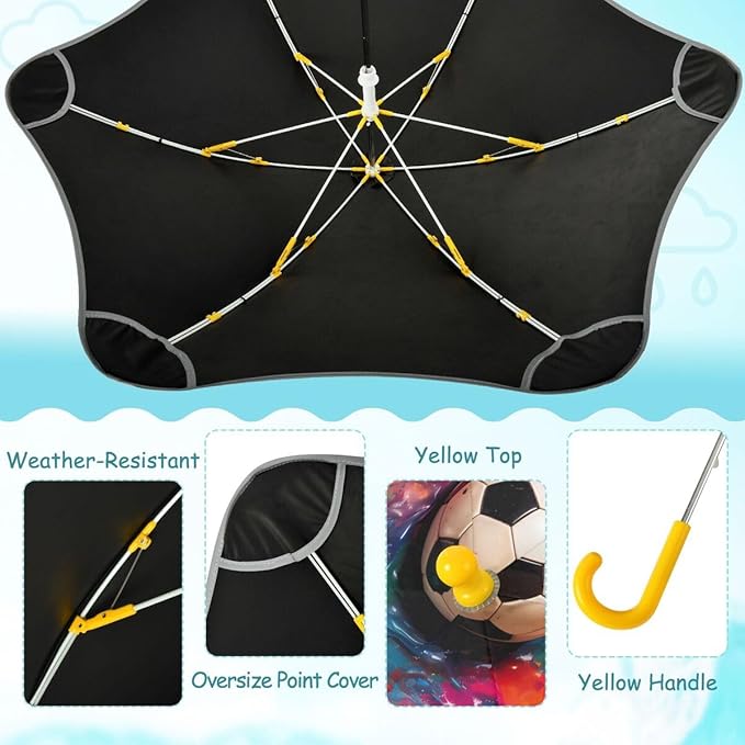 ALAZA Kids Umbrella Stick Umbrellas Cute Umbrella for Boys Girls Toddler UV/Sun Rain Windproof
