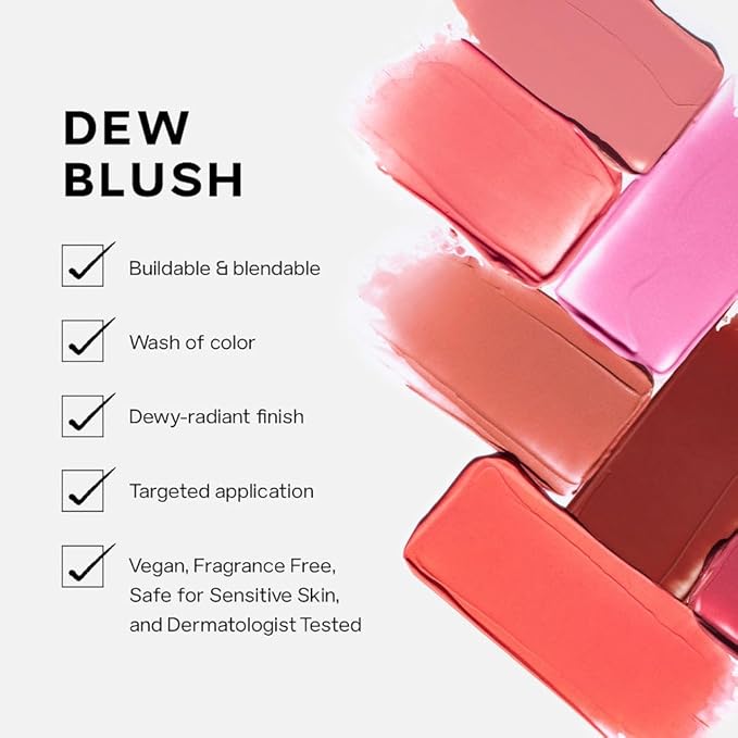 Saie Dew Liquid Blush for Cheeks Trio - Hydrating Cream Blush Stick Set with a Blendable + Buildable Formula - Skincare Infused Dewy Face Blushes for a Natural Flush - Baby, Sweetie, & Spicy (3 Count)