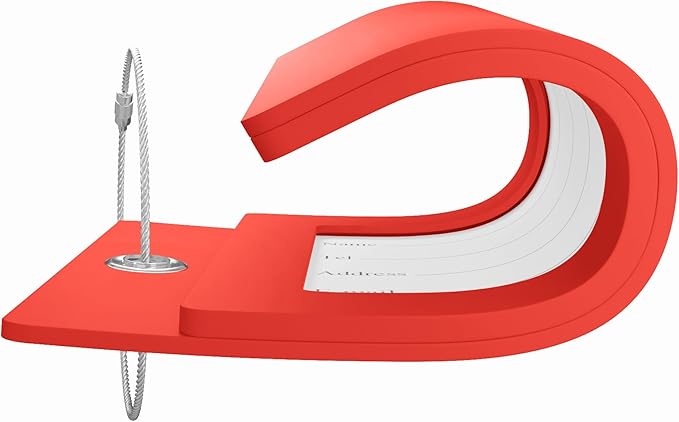 Gostwo 2 Pack Luggage Tags for Suitcases, 26 Initial Letter Travel Luggage Baggage Identification Labels ID Tag Fully Bendable Tags with Stainless Steel Loop (Red) (Letter Q)