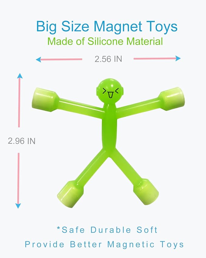 Magnetic Travel Toys for Toddler 12PCS, Colourful Fridge Magnet Men for Kids, Fun Silicone Magnet People Figures for Kids 4-8, Sensory Toy Gifts for Child 3-12 Year Old