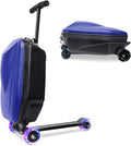 2-in-1 Ride-On Scooter Suitcase for Kids & Adults, 20” Foldable Hardshell Carry-On Luggage for Travel, Lightweight Kids Scooter Bag with Wheels