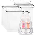 Teskyer 12 Pack Shoe Bags for Travel – Transparent, Waterproof, Portable Shoe Storage for Packing (15.7" x 11.8") – Travel Essentials for Men & Women