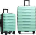 U.S Traveler Boren Expandable Hardside Rugged Travel Luggage with 8 Spinner Wheels, Mint, 2-Piece Set