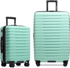 U.S Traveler Boren Expandable Hardside Rugged Travel Luggage with 8 Spinner Wheels, Mint, 2-Piece Set