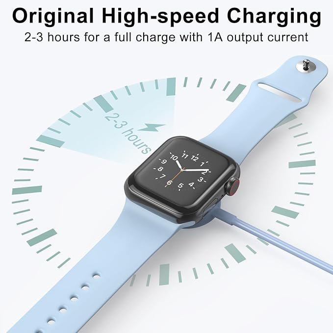 2Pack Blue for Apple Watch Charger USB Magnetic Wireless Fast iWatch Charger Portable Compatible with iWatch Ultra/Series 9/8/7/6/SE/SE2/5/4/3/2/1-[3.3FT]