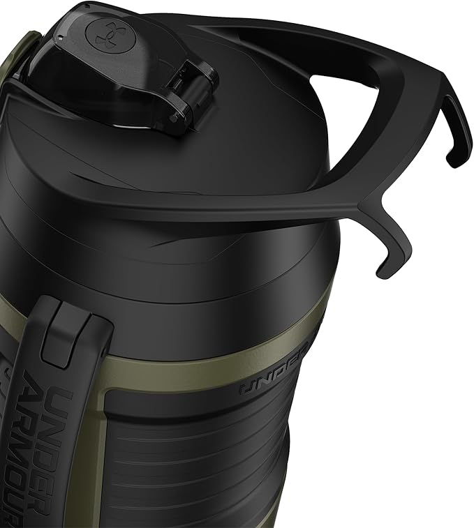 Under Armour Insulated Water Bottle with Handle & Fence Hook, Half Gallon Sports Water Jug, Leak-Resistant & BPA-Free for Baseball, Football & Gym - Marine OD Green, 64oz