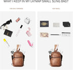 LATMAP Sling Bag For Women Faux Leather Small Casual Daypack Backpack Fanny Pack Crossbody Chest Bags Purse