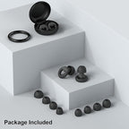 JUSTRVN Ear Plugs for Sleeping, 2 Pairs of Reusable Earplugs for Noise Reduction 25dB-30dB with 8 Ear Tips, Soft Hearing Protection Ear Plugs for Concert,Noise Sensitivity, Study & Work, Black