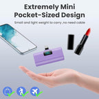 [2-Pack]Portable Charger for iPhone 16/15 Series,5200mAh PD USB C Power Bank Built-in USB-C Connector,Battery Pack Compatible with iPhone 16/16 Plus/16 Pro/16 Pro Max/15 Series,Android (Pink+Purple)