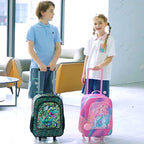 UFNDC Girls Mermaid Luggage, Rolling Suitcase with Wheels, Travel Carry on for Children Toddler Elementary