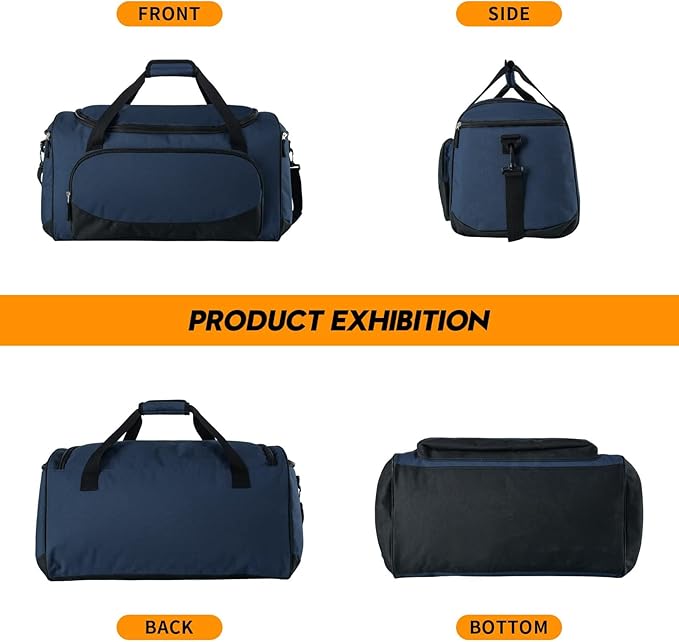 Uarition Gym Duffle Bag for Men - 55L Navy Blue Large Duffel Bags for Sports, Workout, Traveling, Durable Heavy Duty Duffel Gear Bag