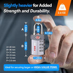 Forge 4-Digit Combination Lock, TSA Approved Locks for Luggage, Travel, Gym, School, Suitcase, Backpack, Pelican case, Easy Read dials, Zinc Alloy Body.