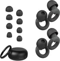 JUSTRVN Ear Plugs for Sleeping, 2 Pairs of Reusable Earplugs for Noise Reduction 25dB-30dB with 8 Ear Tips, Soft Hearing Protection Ear Plugs for Concert,Noise Sensitivity, Study & Work, Black