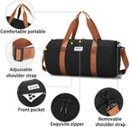 Gym Bags for Men with Side Pocket, 38L Sports Gym Duffle Bag with Adjustable Strap&Shoe Compartment, Large Waterproof Sport Duffel Bags for Travel, Sports, Fitness&Workout(Black/Brown)