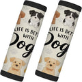 2 Pack Luggage Handle Wrap with Travel Tags - Non-Slip Protective Cover Soft Handle Grips Covers for Suitcase(Dogs Life)