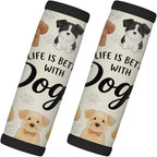 2 Pack Luggage Handle Wrap with Travel Tags - Non-Slip Protective Cover Soft Handle Grips Covers for Suitcase(Dogs Life)