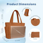 TOPDesign Puffer Tote Bag for Women, Lightweight Puffy Handbag with Compartments, Quilted Shoulder Bag for Work, Travel, Gym