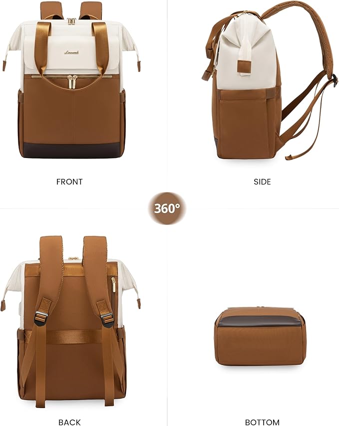 LOVEVOOK Laptop Backpack for Women, 15.6 Inch Work Laptop Bag with USB Port, Fashion Teacher Nurse Backpack Purse, Waterproof Travel Computer Backpack with Organizer Bag, 2PCS