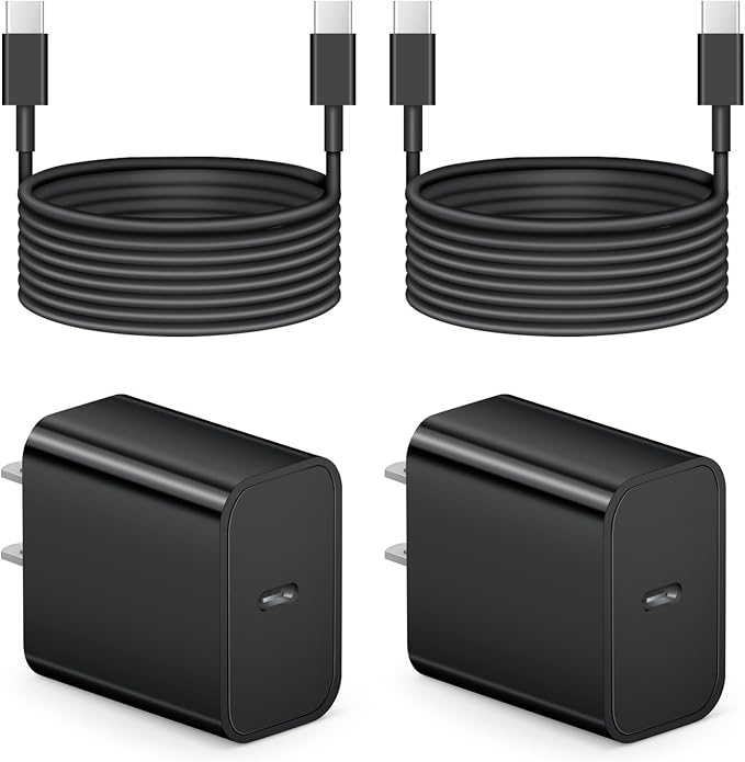 iPhone 17 16 15 Charger Fast Charging 6FT - 20W USB C Charger Block with 6FT Type C to C Cable Compatible with iPhone 17/17 Pro/17 Pro Max/Air/16/16e/15, iPad Pro, iPad Air (Black)