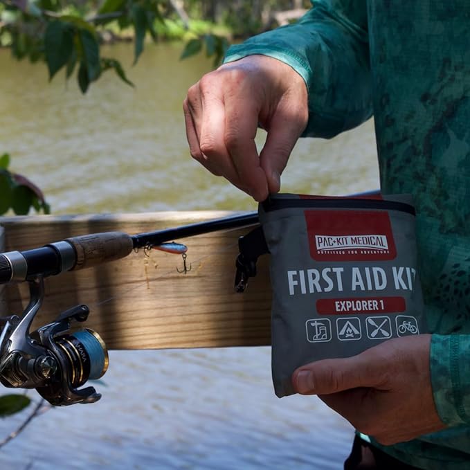 Pac-Kit Watertight Explorer 1 First Aid Kit for Hiking, Camping and Outdoor Activities, 67 Pieces