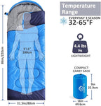 oaskys Camping Sleeping Bag - 3 Season Warm & Cool Weather - Summer Spring Fall Lightweight Waterproof for Adults Kids - Camping Gear Equipment, Traveling, and Outdoors