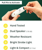 Vantamo Personal Alarm for Self Defense with Low Battery Notice, Strobe Light & Extra Loud 130 dB Double Speakers Safety Keychain Set for Women, Rechargeable Panic Button for Womens Self Defense