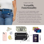 Baggallini Anti-theft RFID Currency Organizer 8"x4.25" Travel Accessory Passport Holder Money Belt Wallet w/Card Slots