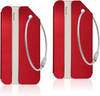 2Pack Red Aluminum Luggage Tag for Luggage Baggage Travel Identifier by Ovener