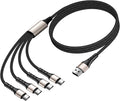 SIQIWO Multi USB C Cable Fast Charging, [4FT/2 Pack] QC 3.0(3A) USB C Splitter Cable, 4 in 1 Charger Cord with 4 Type C Ports, for iPhone 17/16/15 Series, iPad Air/Pro, Samsung Galaxy S25, Pixel, PS5