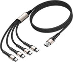 SIQIWO Multi USB C Cable Fast Charging, [4FT/2 Pack] QC 3.0(3A) USB C Splitter Cable, 4 in 1 Charger Cord with 4 Type C Ports, for iPhone 17/16/15 Series, iPad Air/Pro, Samsung Galaxy S25, Pixel, PS5