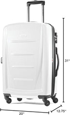 Samsonite Winfield 2 Hardside Expandable Luggage with Spinner Wheels, Checked-Large 28-Inch, Brushed White