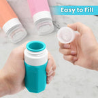 2 oz Travel Bottles, Small Size Containers, TSA Approved Silicone Travel Toiletries Bottles, Shampoo and Conditioner Kit for Women (Cream)