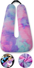 FHSGGP Travel Pillow Car Pillow Kid Car Sleeping The Sleeping Aid for Adults and Kids on Road Trips Kids Travel Pillow Colorful Purple