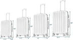 4 Piece Luggage Sets — ABS Hardside Suitcase Set with Spinner Wheels, TSA Lock, Expandable for Travel Business Trips Family Vacations, 16/20/24/28 Inch, Gray