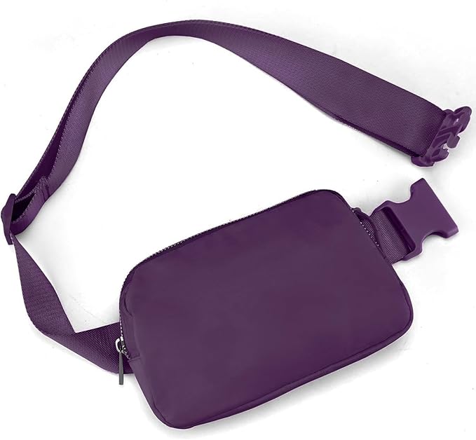 JSJ Mini Fanny Pack for Women & Men,Valentines Day Gifts for Girls Teens Kids Daughter Sister Her,Trendy Stuff Crossbody Bags Cute Everywhere Belt Bags. (Aubergine)
