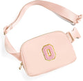 Gitus 6 7 8 9 10 Year Old Girl Gifts Belt Bag Fanny Pack Crossbody Bags with Initial Letter Patch Things for Teen Girls Easter Gifts for Girls Travel Essentials（Coral Pink-O）